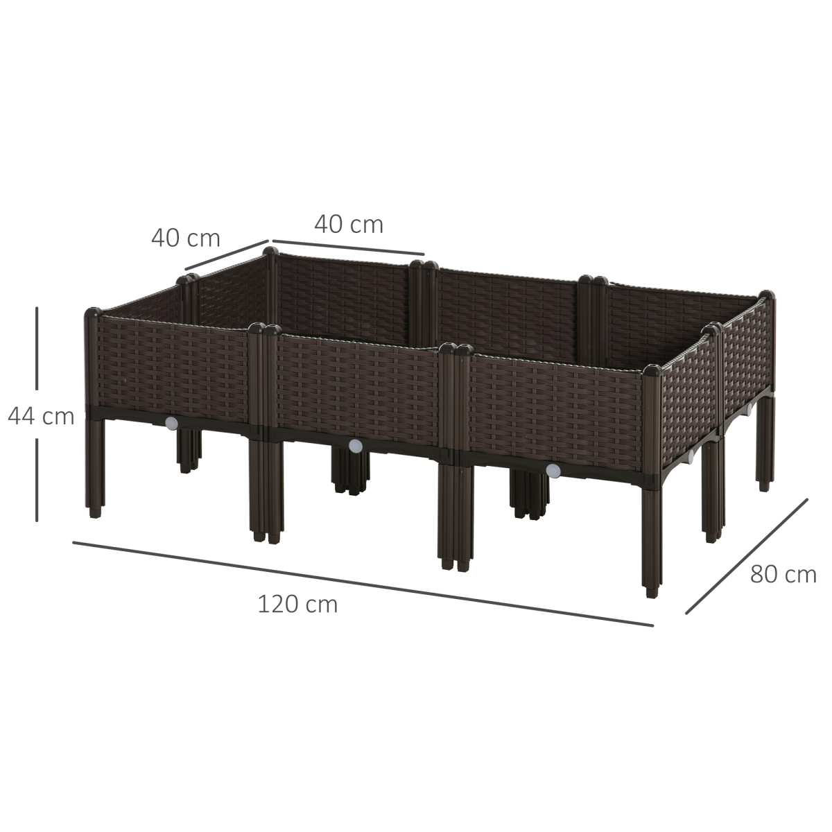 Stackable 6-Pc Raised Garden Bed Set for Comfortable Home Gardening