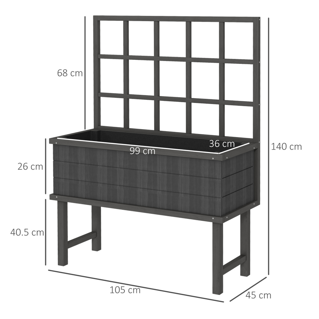 Outsunny Elevated Wood Planter with Trellis - Grow Vines Effortlessly!