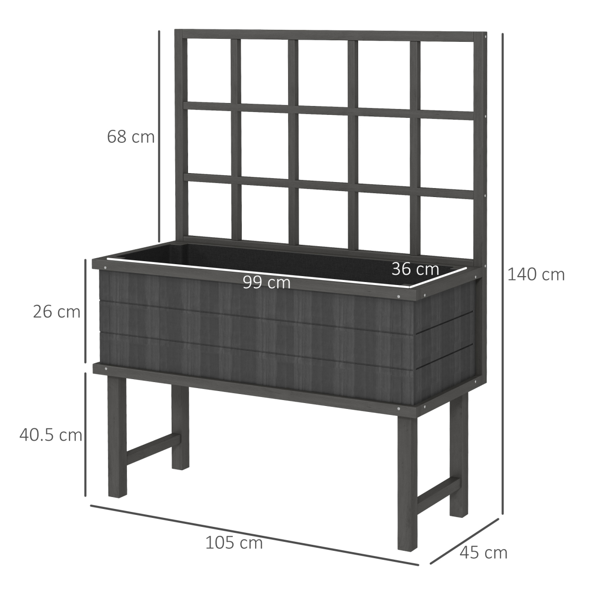 Outsunny Elevated Wood Planter with Trellis - Grow Vines Effortlessly!