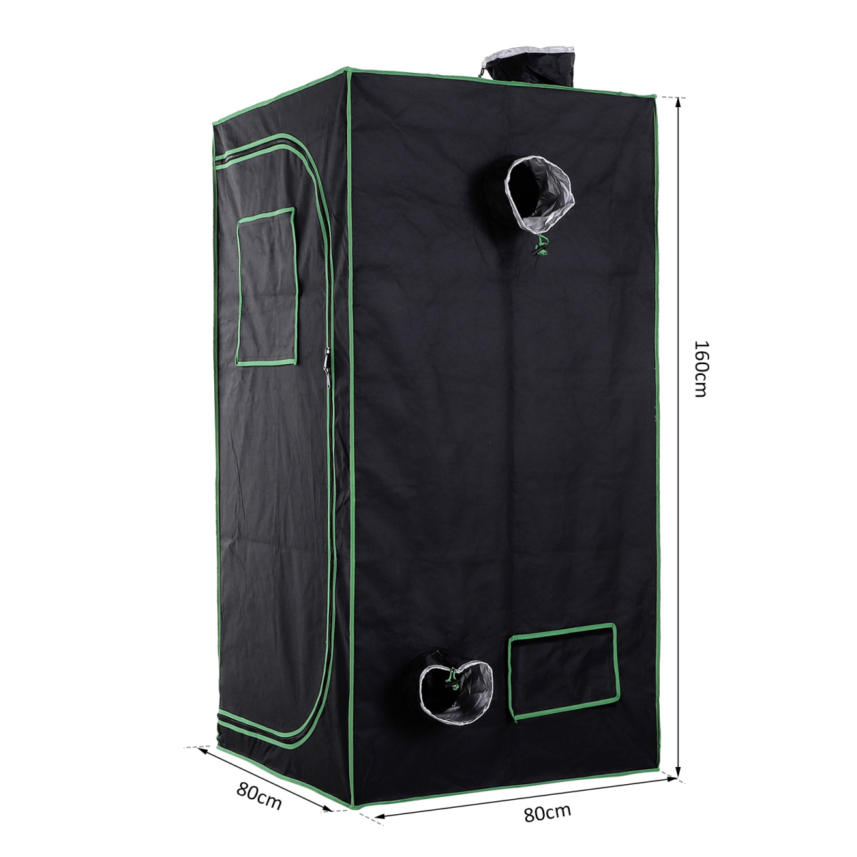 Outsunny Hydroponic Grow Tent with Reflective Lining & Floor Tray - 80x80x160cm