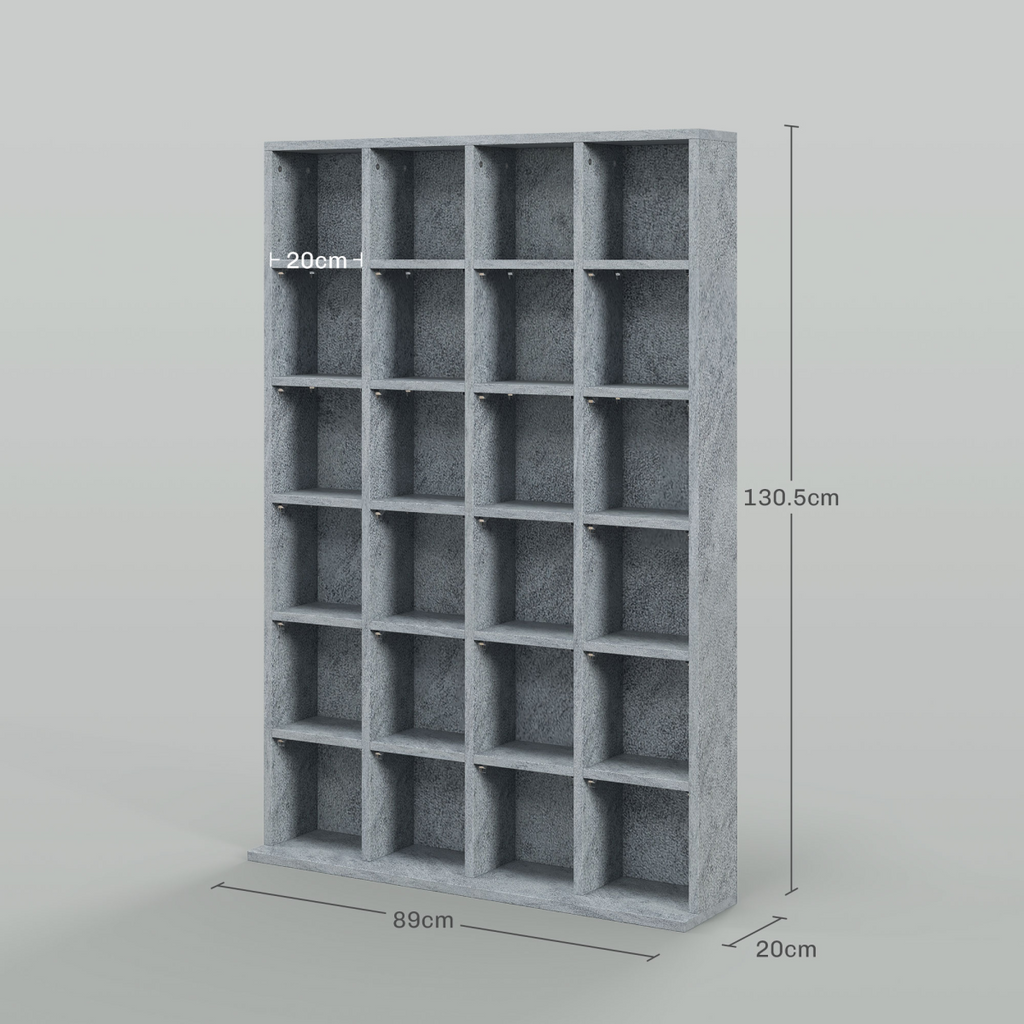 HOMCOM DVD CD Media Storage Rack, Video Display Unit, 89 x 130.5 cm, Grey