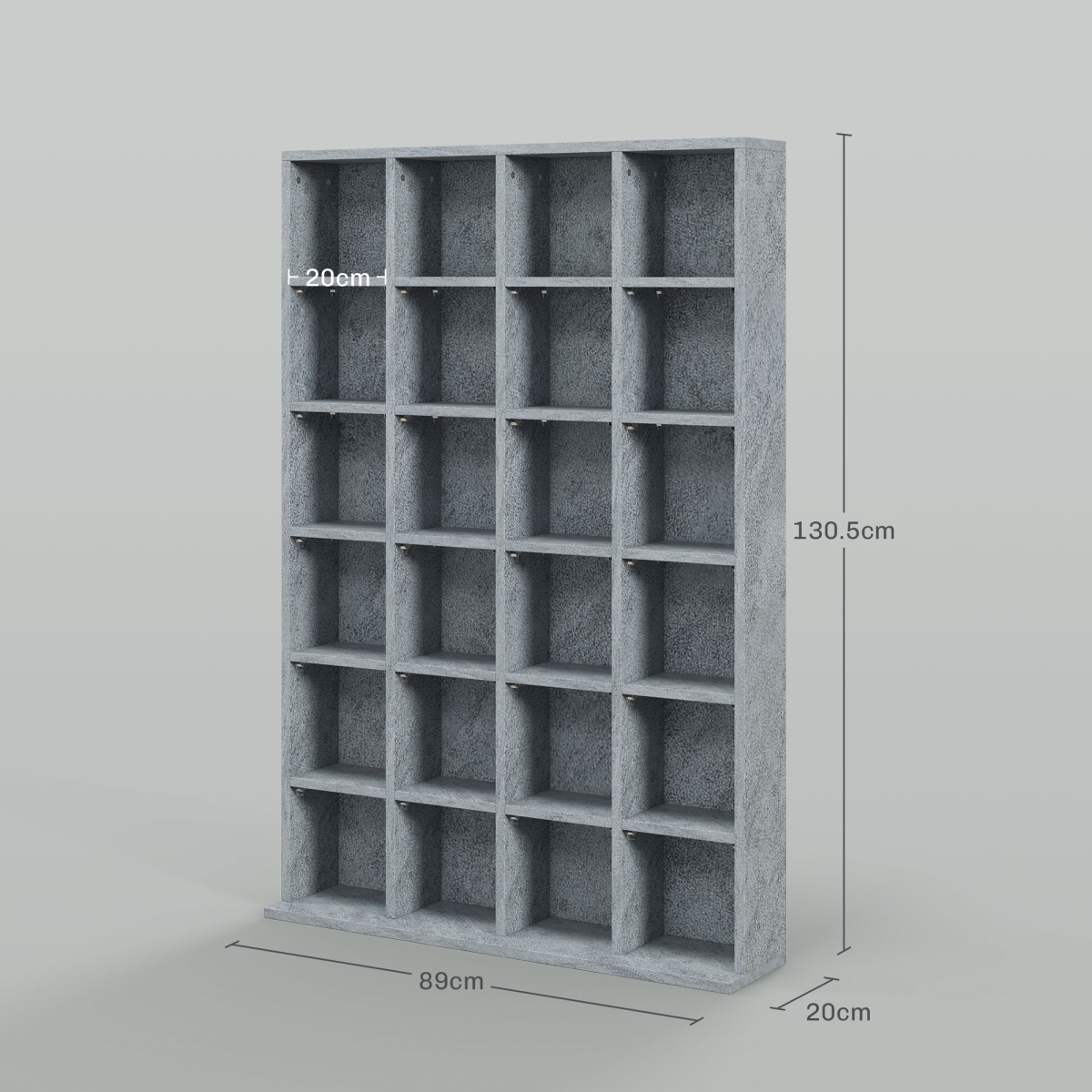 HOMCOM DVD CD Media Storage Rack, Video Display Unit, 89 x 130.5 cm, Grey
