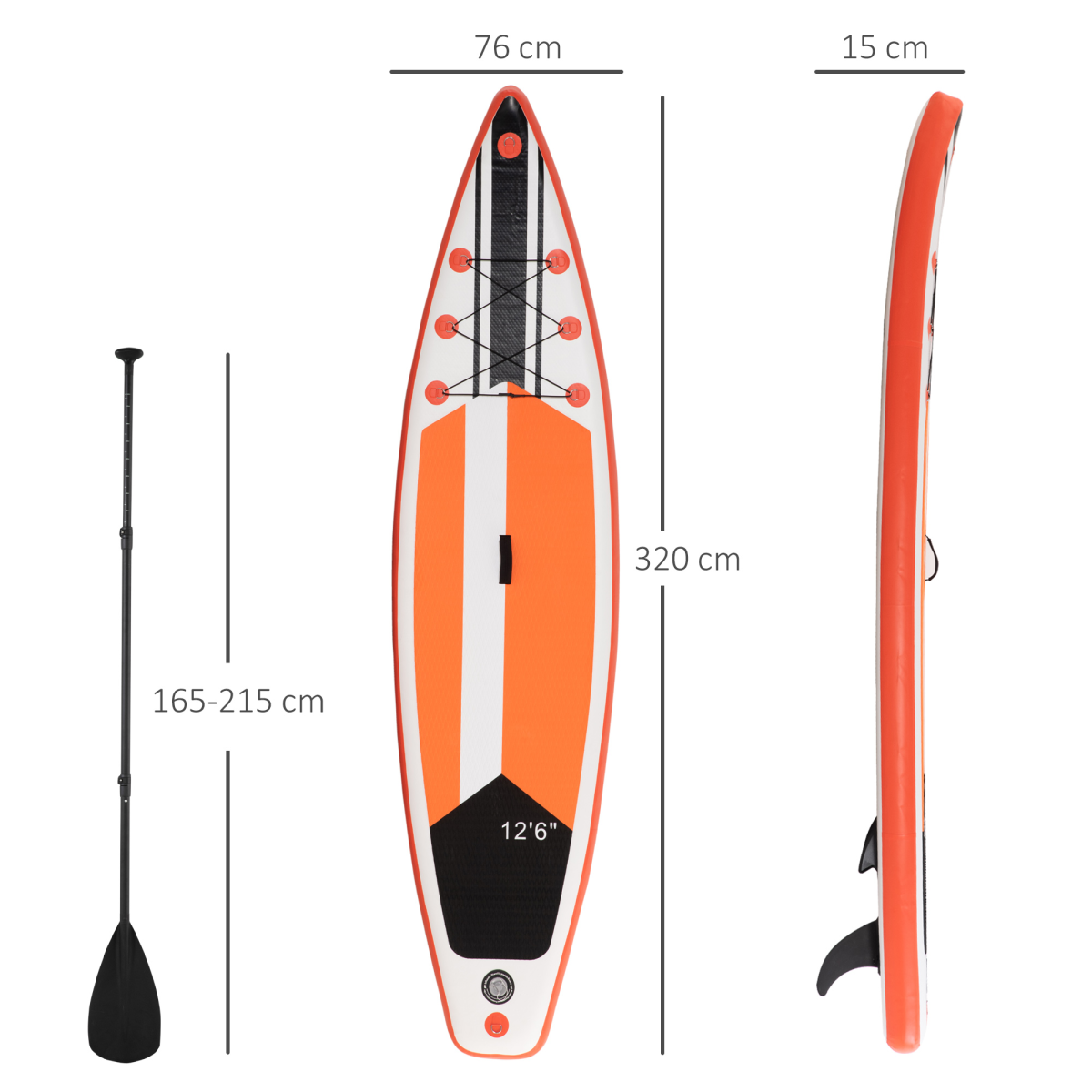 10Ft Inflatable Paddle Stand Up Board w/ Adjustable Paddle, Non-Slip Deck Board