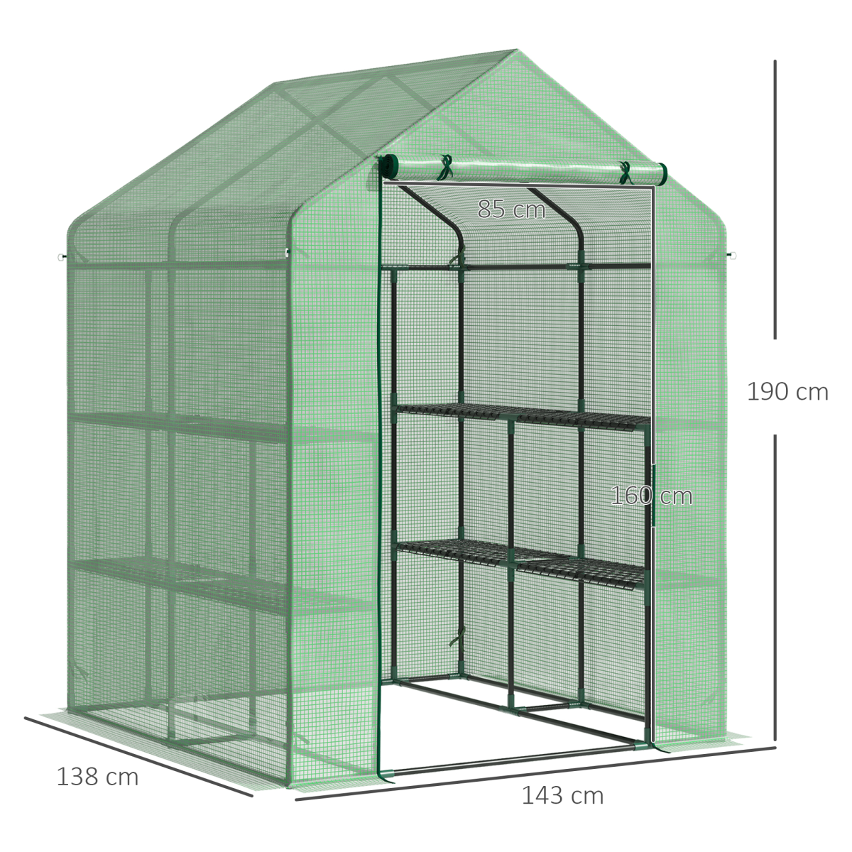 Portable Outdoor Greenhouse with Shelves - Year-Round Growing Solution