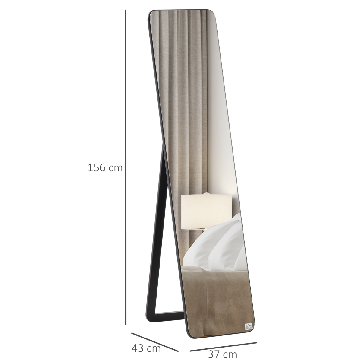 Full Length Mirror Free Standing or Wall Mount Dressing Bedroom Black