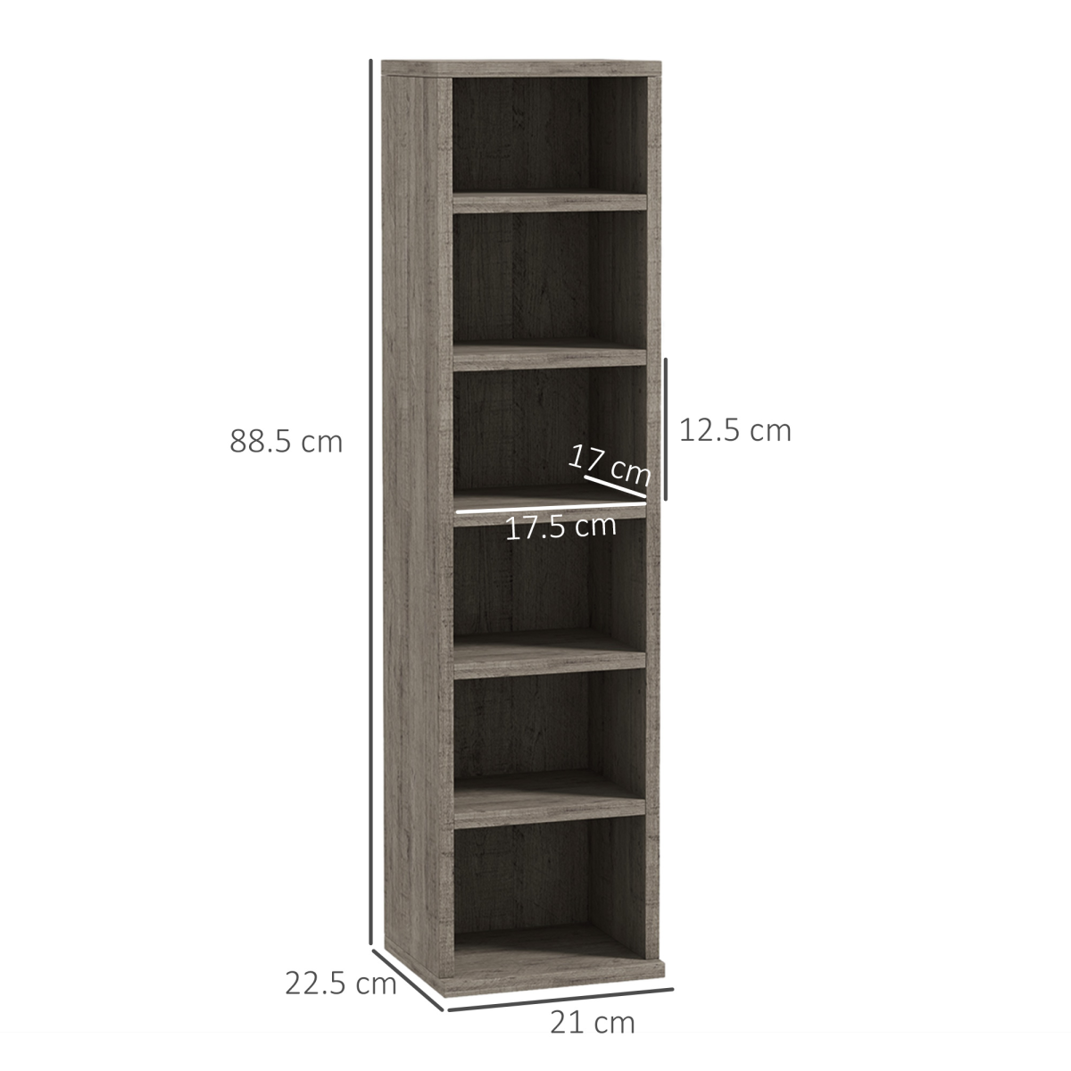 HOMCOM Adjustable CD Media Display Shelves - Set of 2, Mocha Wood
