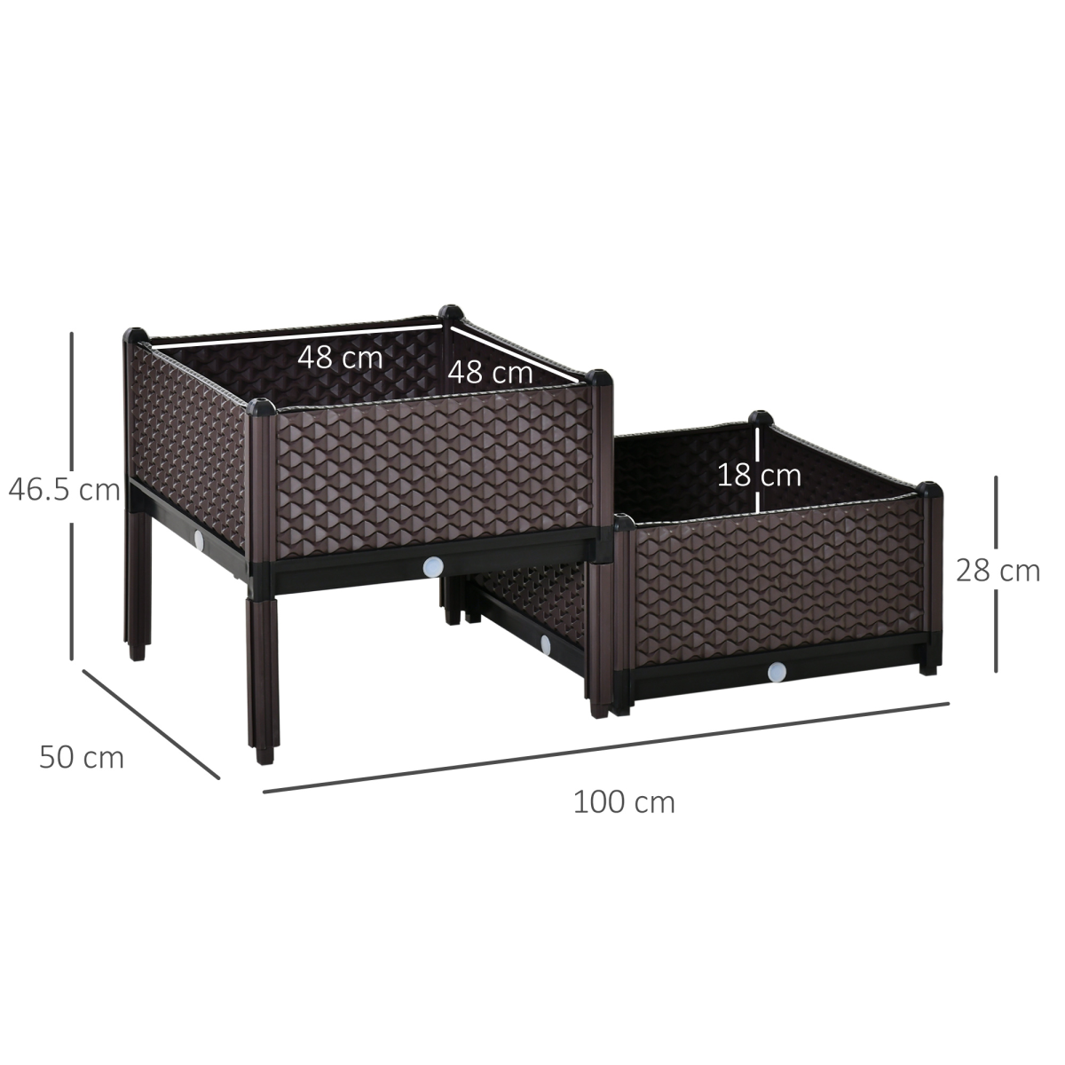 Elevate Your Garden: 2-Piece Versatile Raised Planter Box for Home Growth!