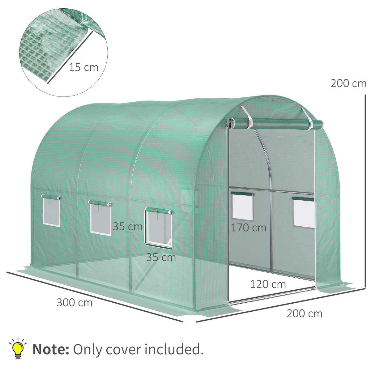 10x7ft Greenhouse Replacement Cover Winter