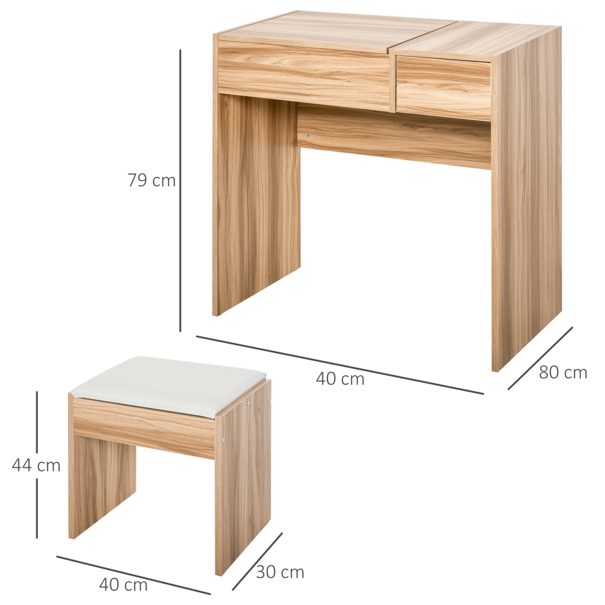 Dressing Table With Padded Stool