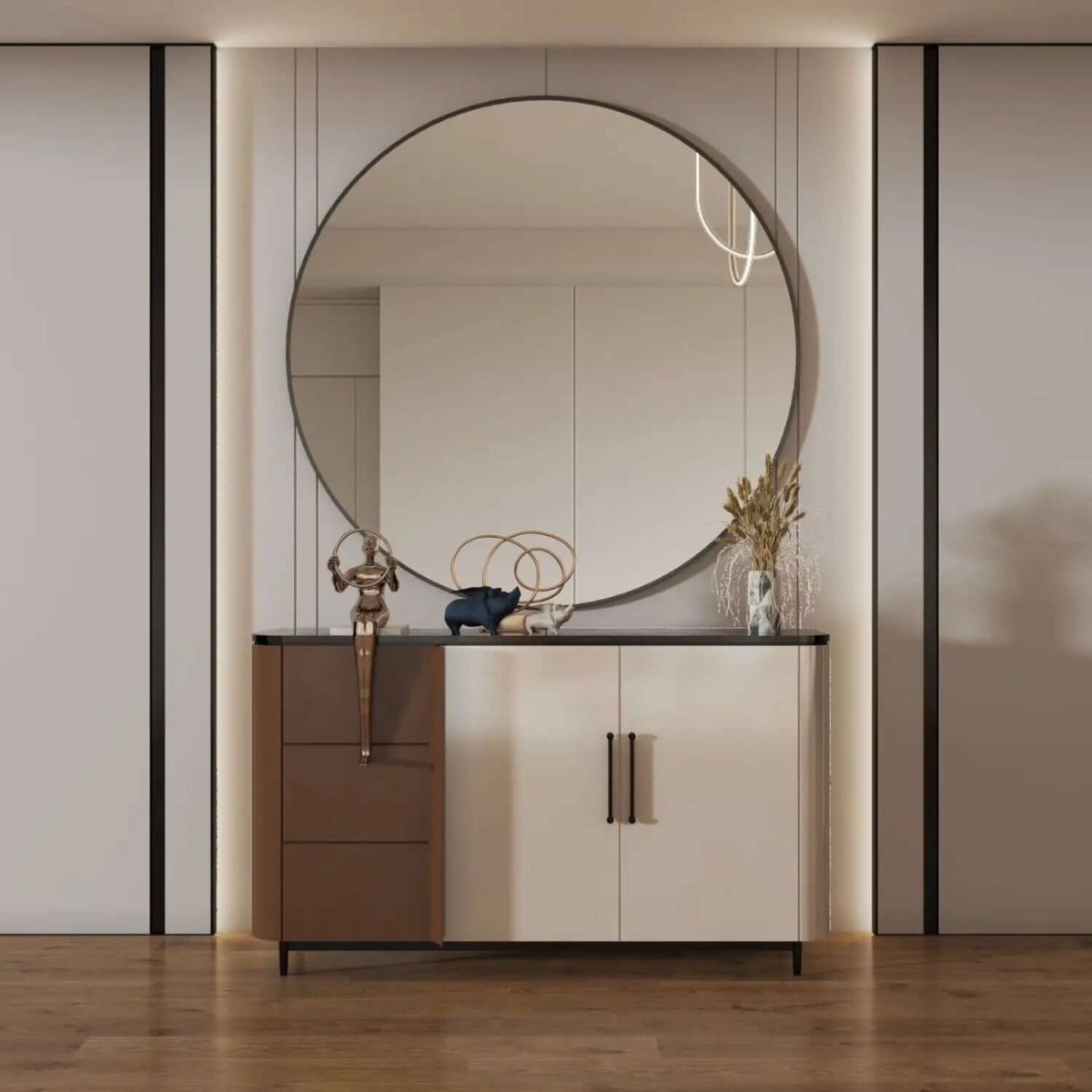 Rei Extra Large Round Gold Metal Circle Mirror - 120cm Timeless Elegance