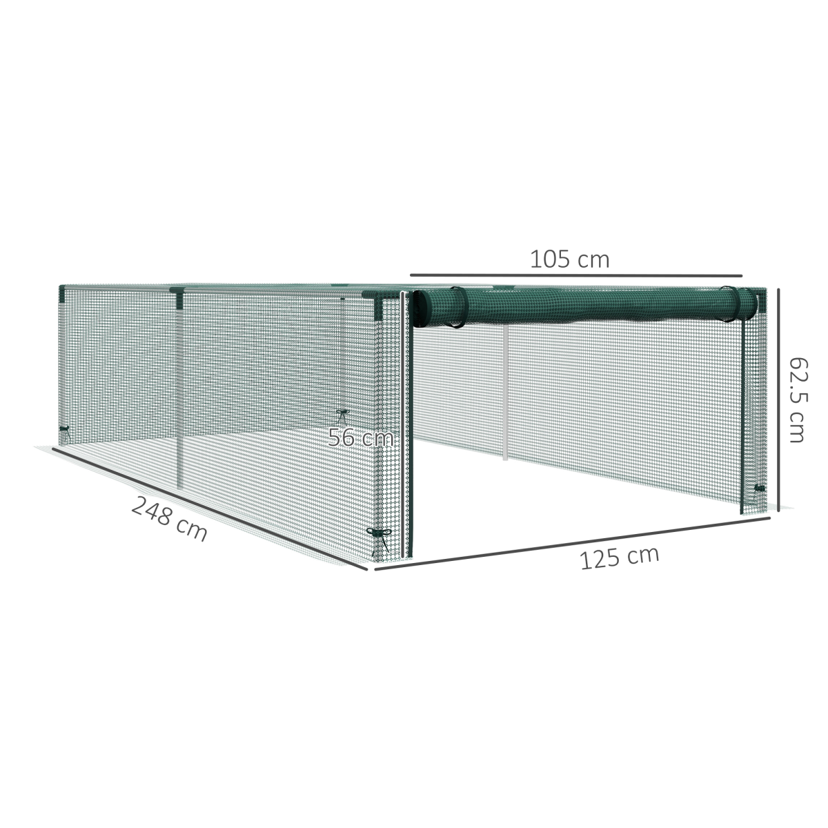 Outsunny 8' x 4' Plant Protection Tent - Durable Crop Cage with Easy Access Door