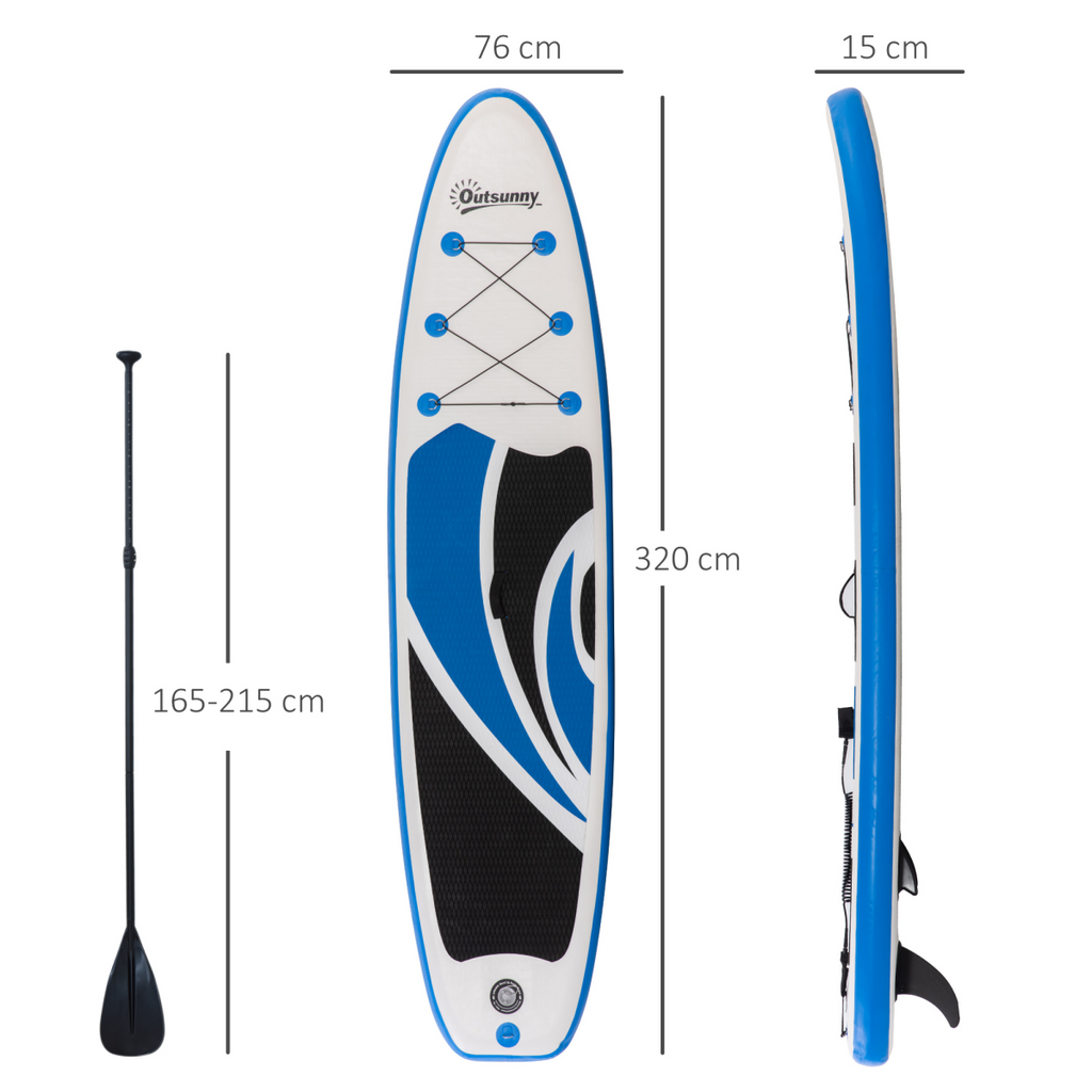 10ft Inflatable Paddle Stand Up Board, Adjustable Paddle Non-Slip Deck Board
