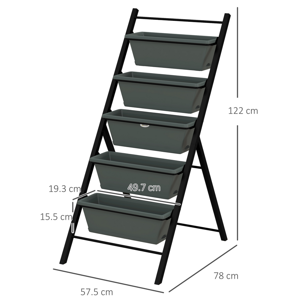 Outsunny Vertical Raised Garden Bed with 5 Removable Trays – Perfect for Small Spaces!