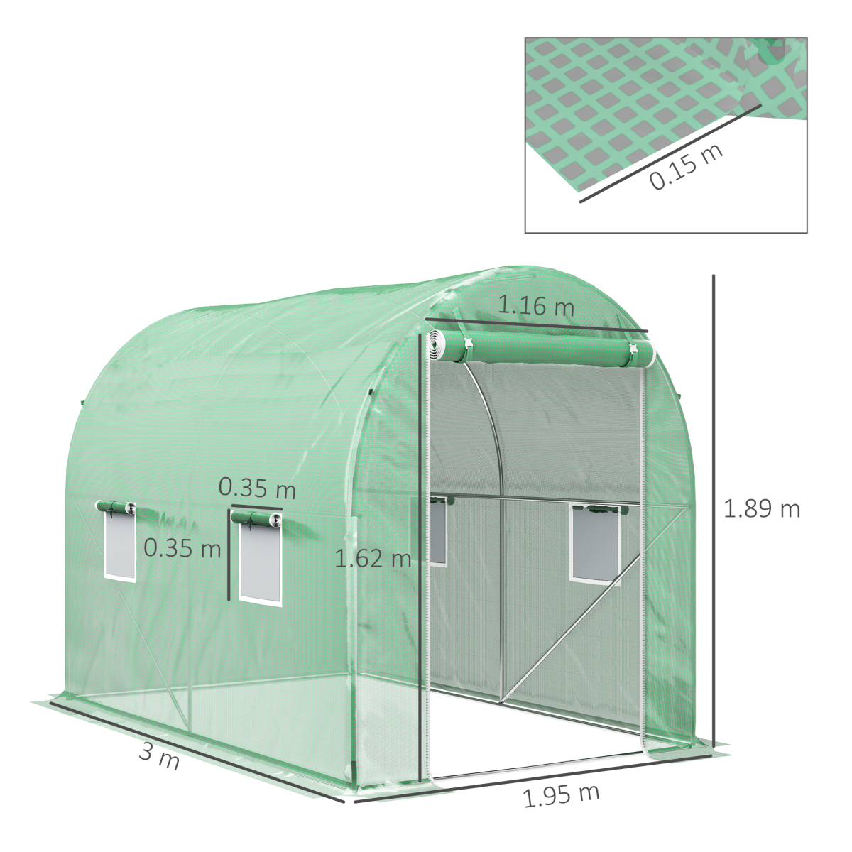 Outsunny 3x2m Polytunnel Greenhouse - Grow Your Garden Anywhere!