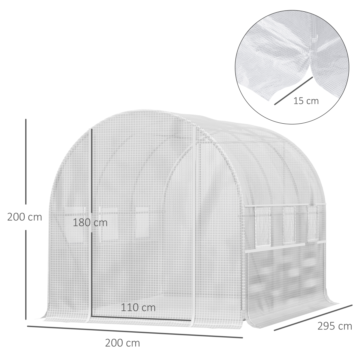 Large Outside Backyard Plant Greenhouse Hot House w/ Zippered Doors White