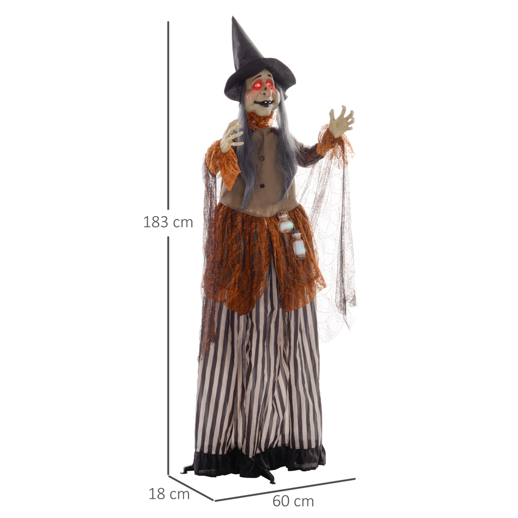 HOMCOM Outdoor Halloween Animatronic with Sound Activated, Light Up Eyes