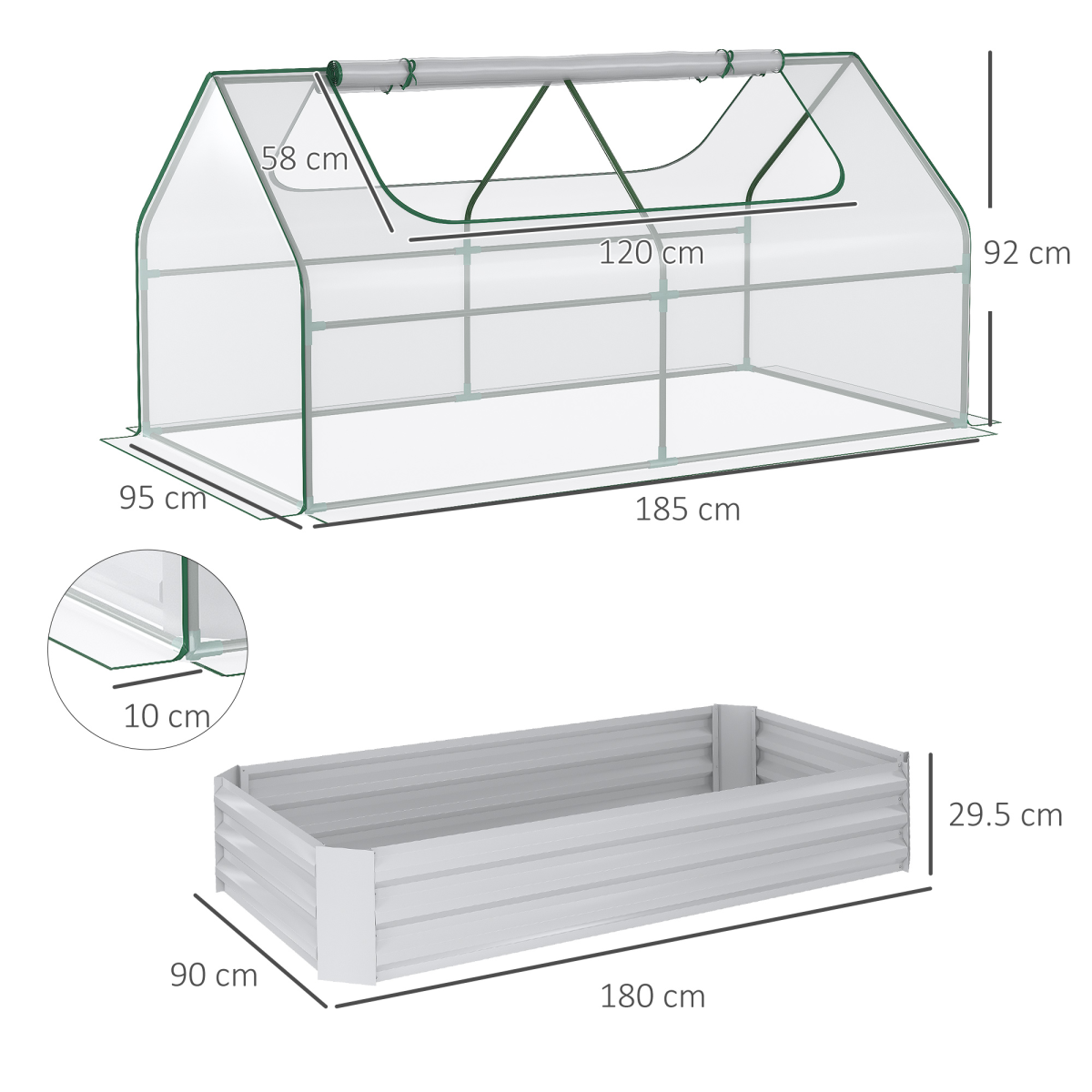 Versatile Steel Raised Garden Bed with Greenhouse Cover for Year-Round Growing