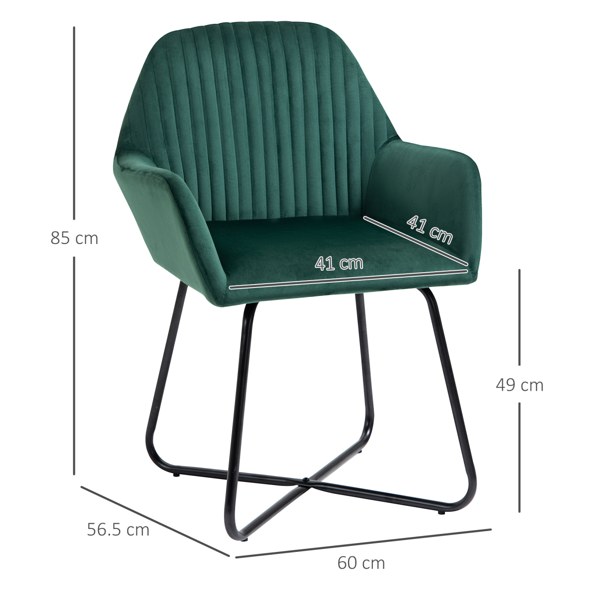Chic Velvet Accent Chair with Metal Base - Stylish Lounge Armchair in Green