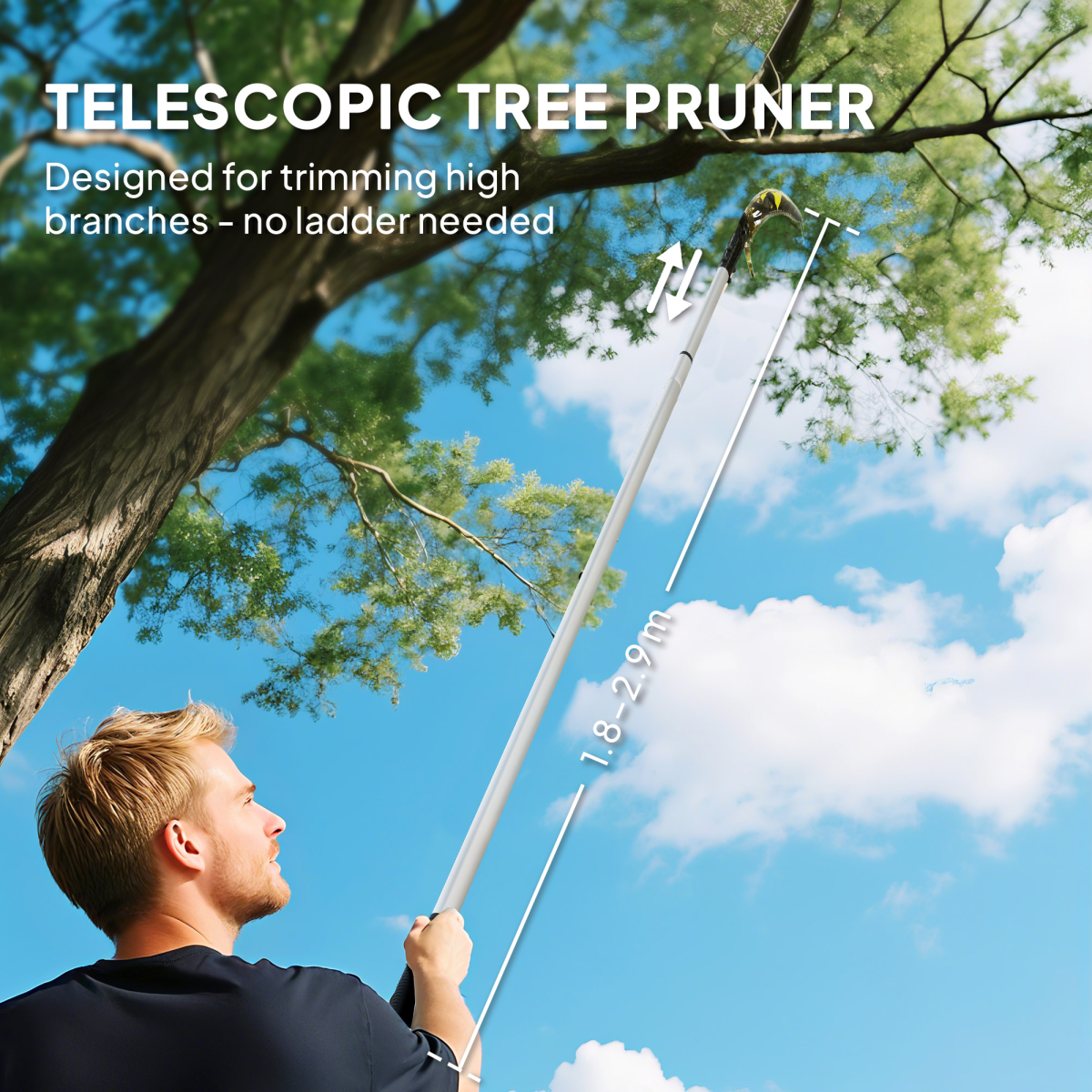 Outsunny Adjustable Telescopic Tree Lopper - Reach New Heights in Pruning!