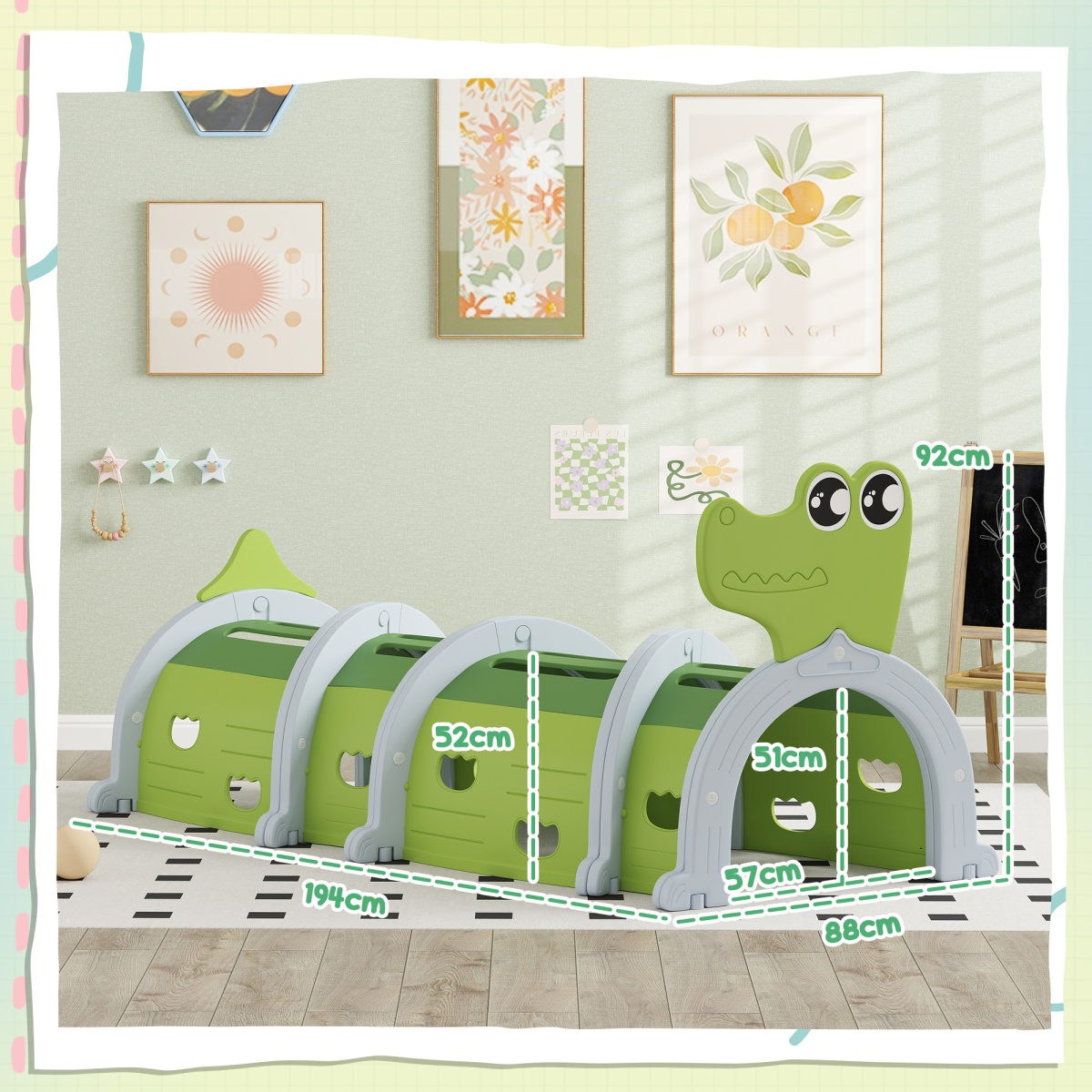 AIYAPLAY Kids Play Tunnel for Crawl and Climb, Toddler Tunnel for 3-6 Years Old