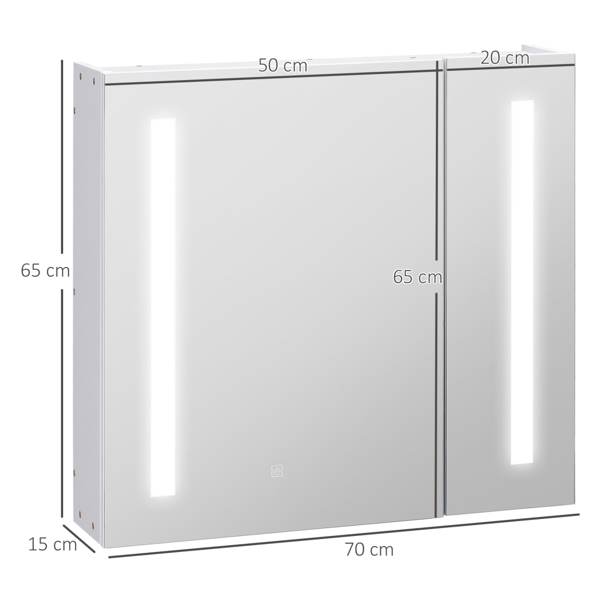 kleankin LED Illuminated Mirror Cabinet  Lights, Touch Switch, for Bathroom