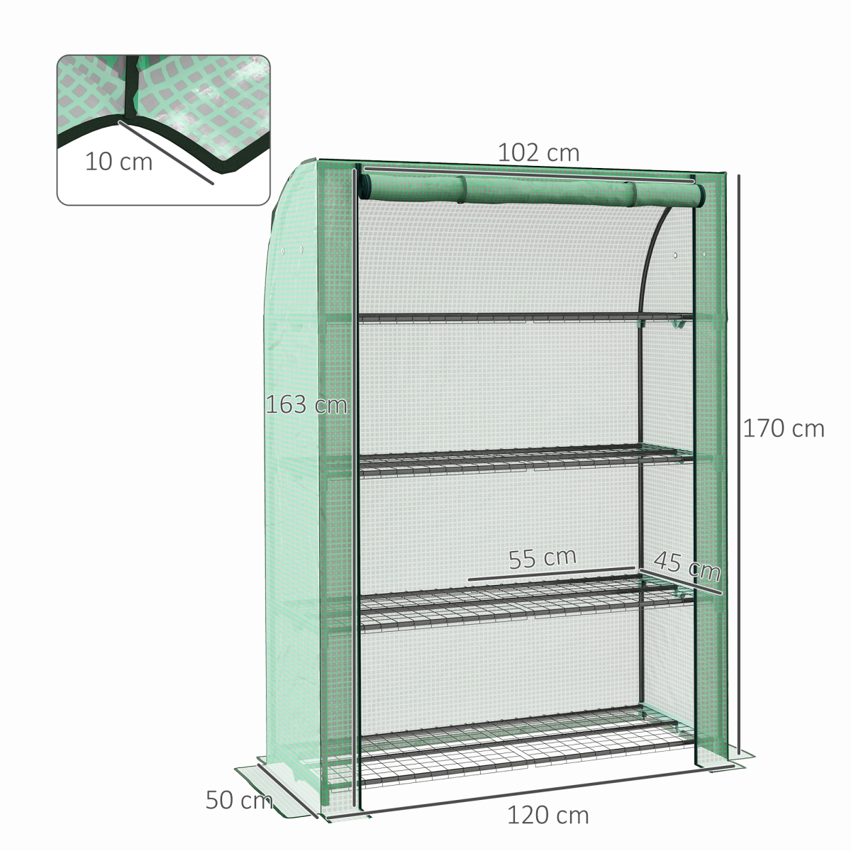 Outsunny Compact 4-Tier Mini Greenhouse - Perfect for Urban Gardening!