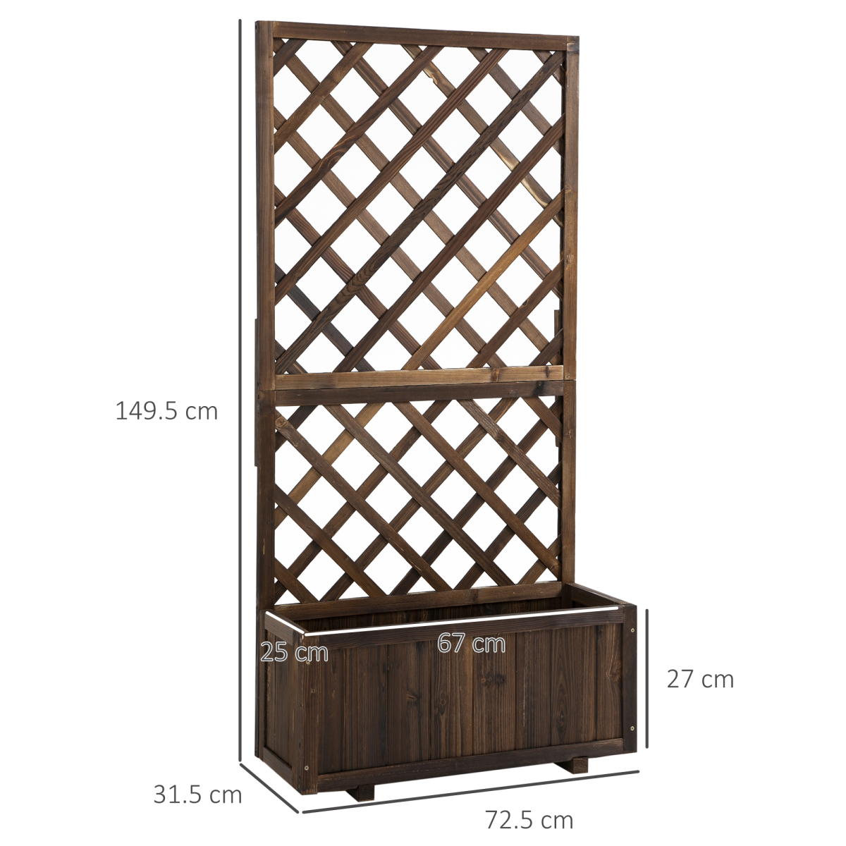 Rustic Pine Trough Planter with Trellis for Vibrant Climbing Plants