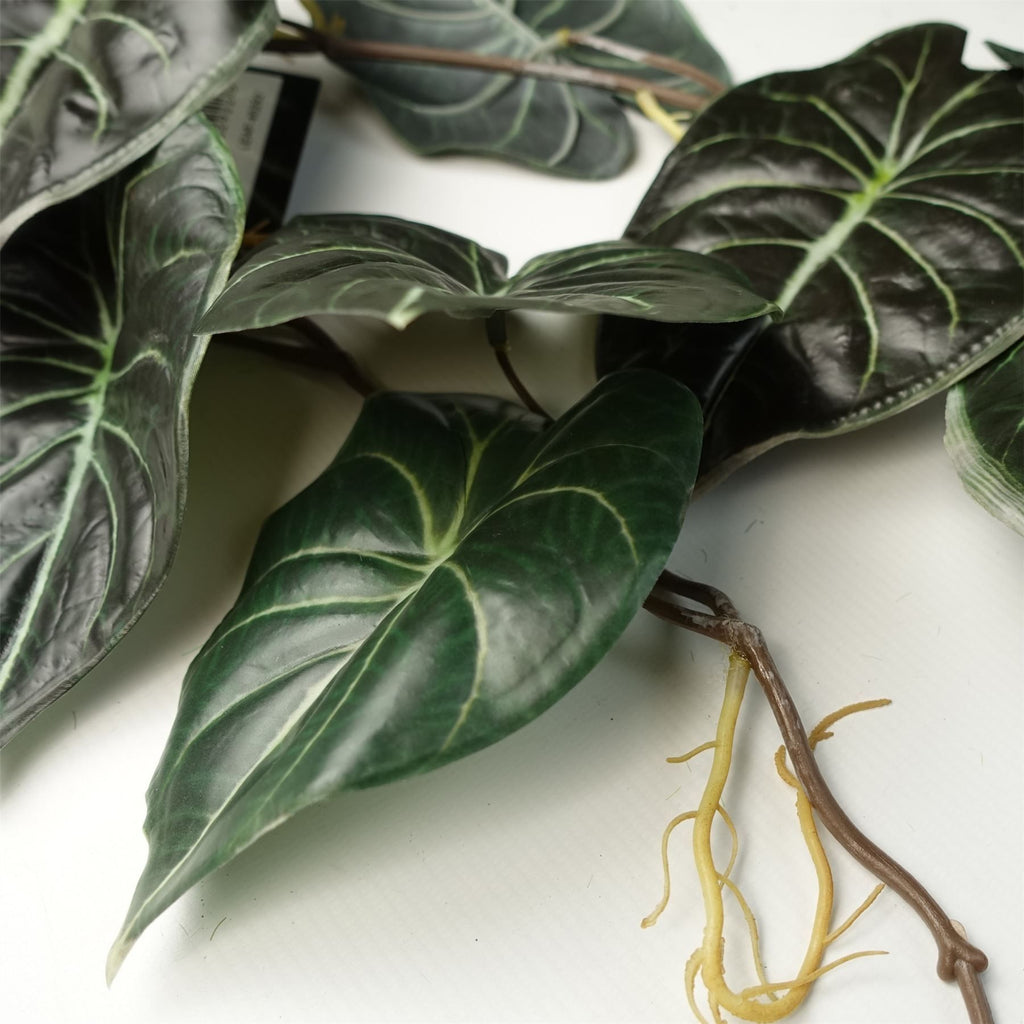 120cm Artificial Hanging Trailing Plant Alocasia Dragon Scale Dark