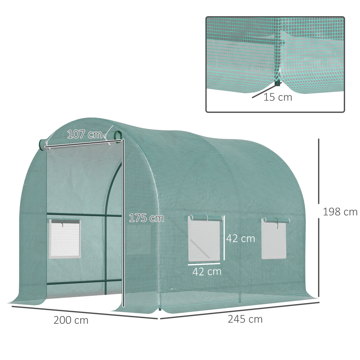 Ultimate 2.5x2m Reinforced Polytunnel Greenhouse for Thriving Plants!