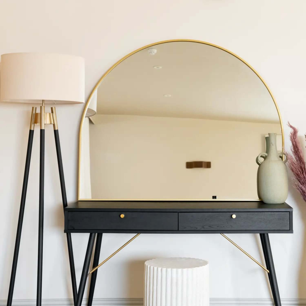 Akiko- Gold Metal Arched Mirror - 95cm x 120cm