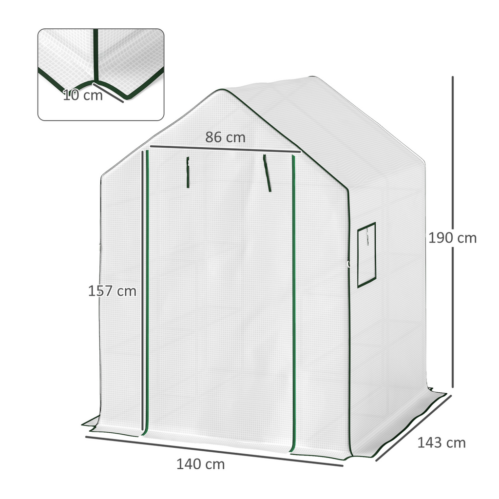 Outsunny Compact Walk-In Greenhouse with 8 Shelves - Perfect for Small Gardens!
