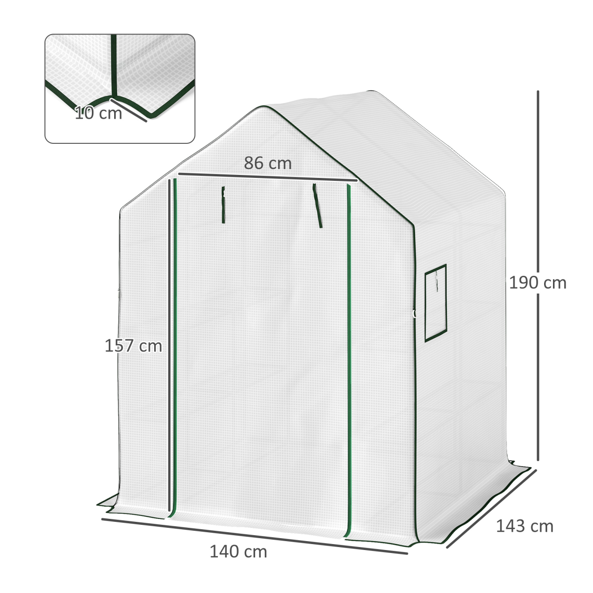 Outsunny Compact Walk-In Greenhouse with 8 Shelves - Perfect for Small Gardens!