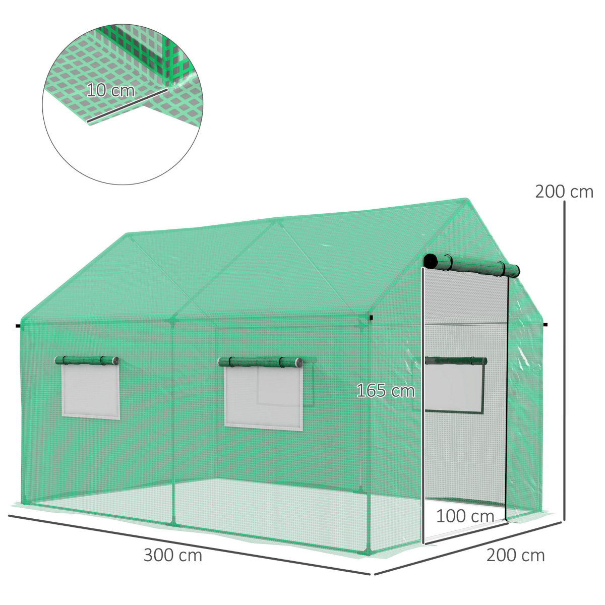 Outsunny 2x3m Tunnel Greenhouse: UV-Resistant, Spacious & Easy Access Design