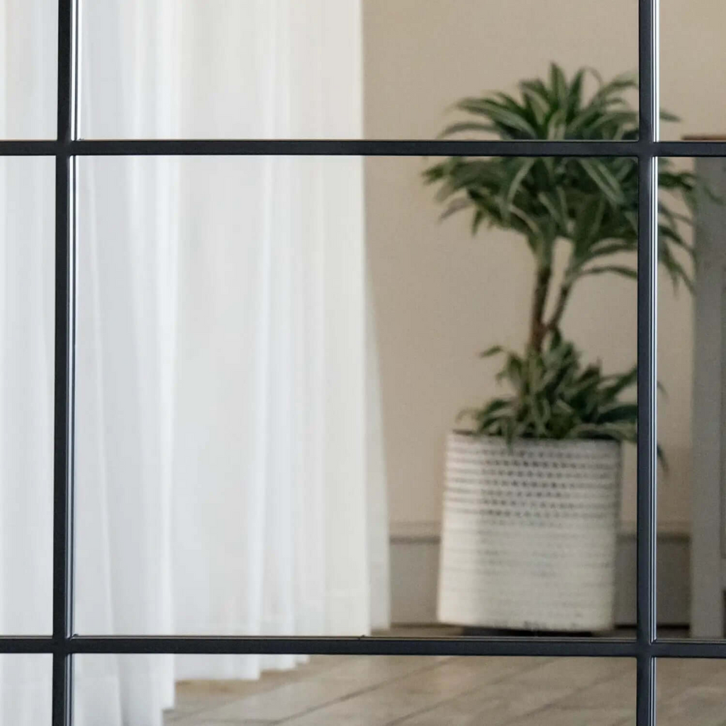 Kyō Black Metal Lattice Window Mirror - 200cm x 120cm Elegant Statement Piece