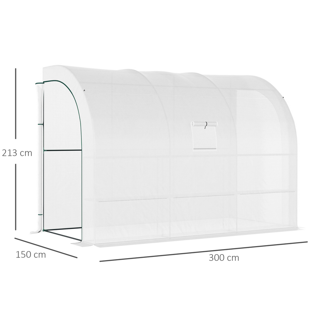 Outsunny 300x150 Greenhouse: Walk-in Garden Nursery with Ventilated Cover