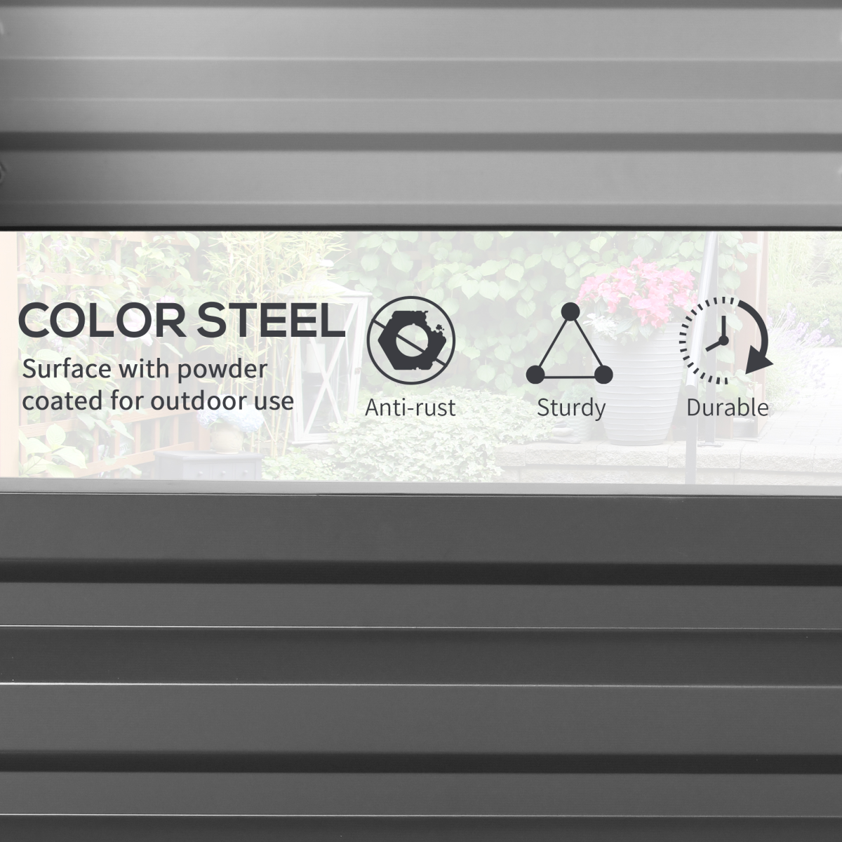 Outsunny Steel Raised Garden Bed - Stylish Elevated Planter Box in Light Grey