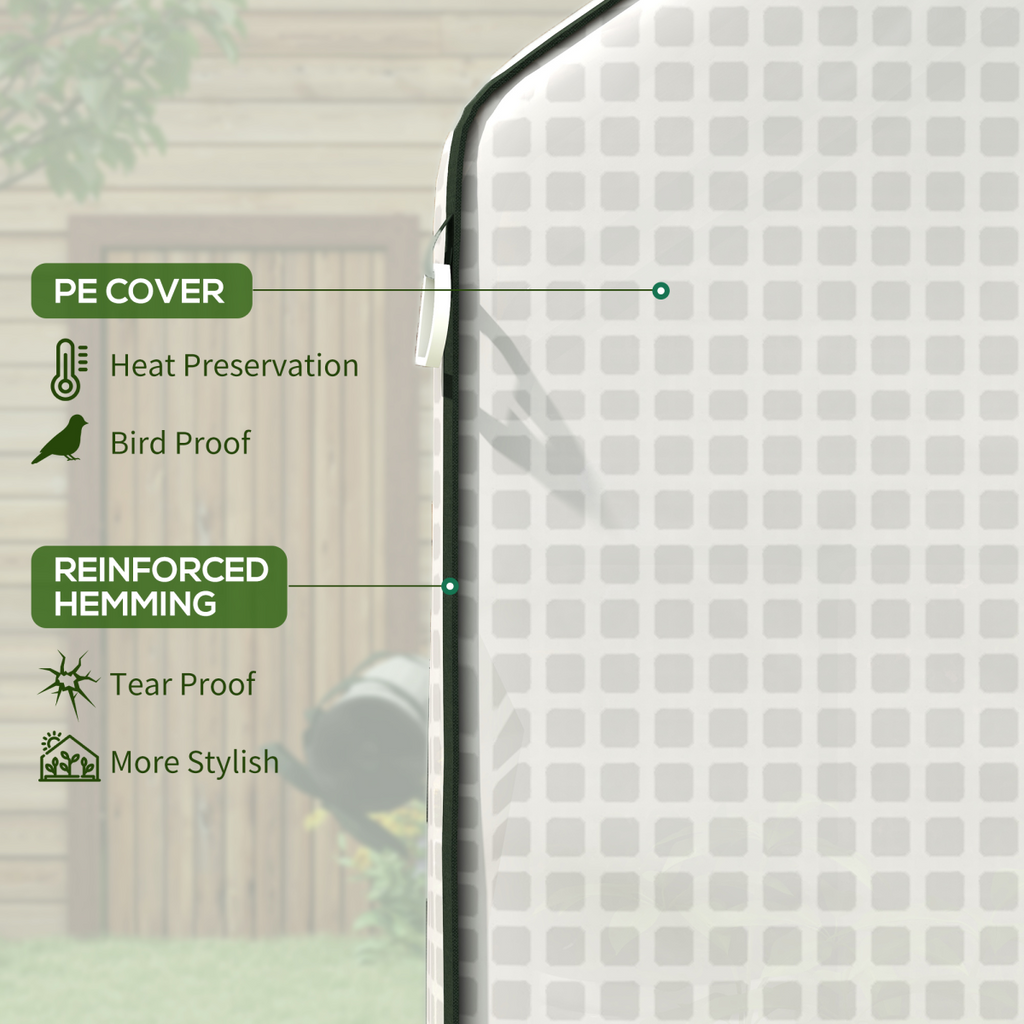 Outsunny Durable Walk-In Greenhouse Cover with Roll-Up Door & Ventilated Windows