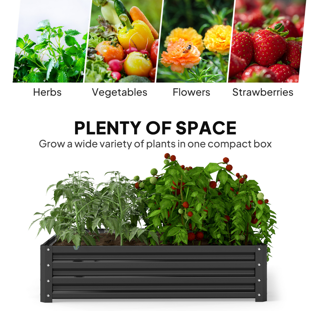 Modular Galvanized Steel Raised Garden Bed - Perfect for Flowers & Veggies!