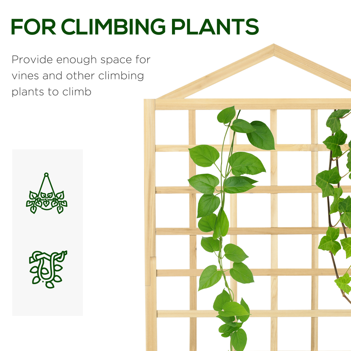 Outsunny Wooden Garden Planter with Trellis for Vibrant Climbing Vines