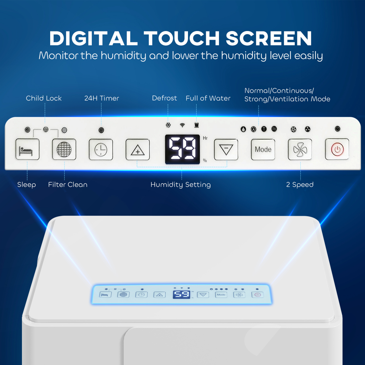 HOMCOM 30L Dehumidifier with Filter, Auto Defrost, for Home Laundry Drying