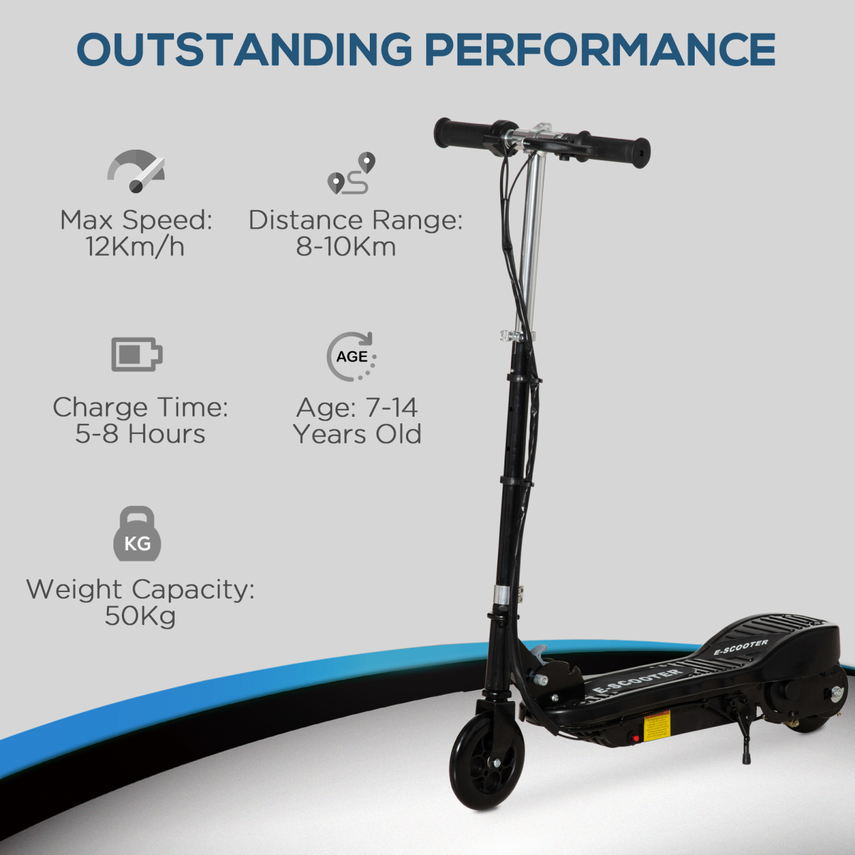 Folding Kids Electric Scooter 7-14 Adjustable Battery Power PU Wheels HOMCOM