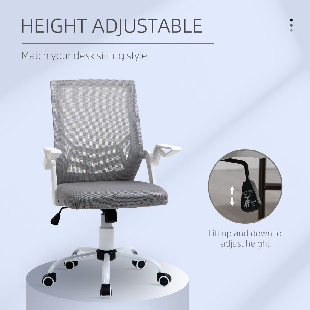 Ergonomic Mesh Office Chair with Lumbar Support - Adjustable Comfort, Grey