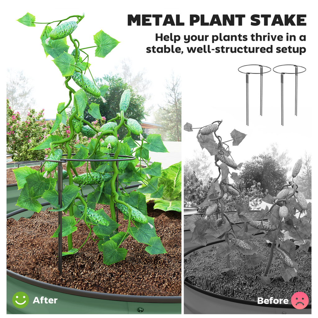 Durable Galvanised Steel Raised Garden Planters - Set of 2 for Maximum Growth