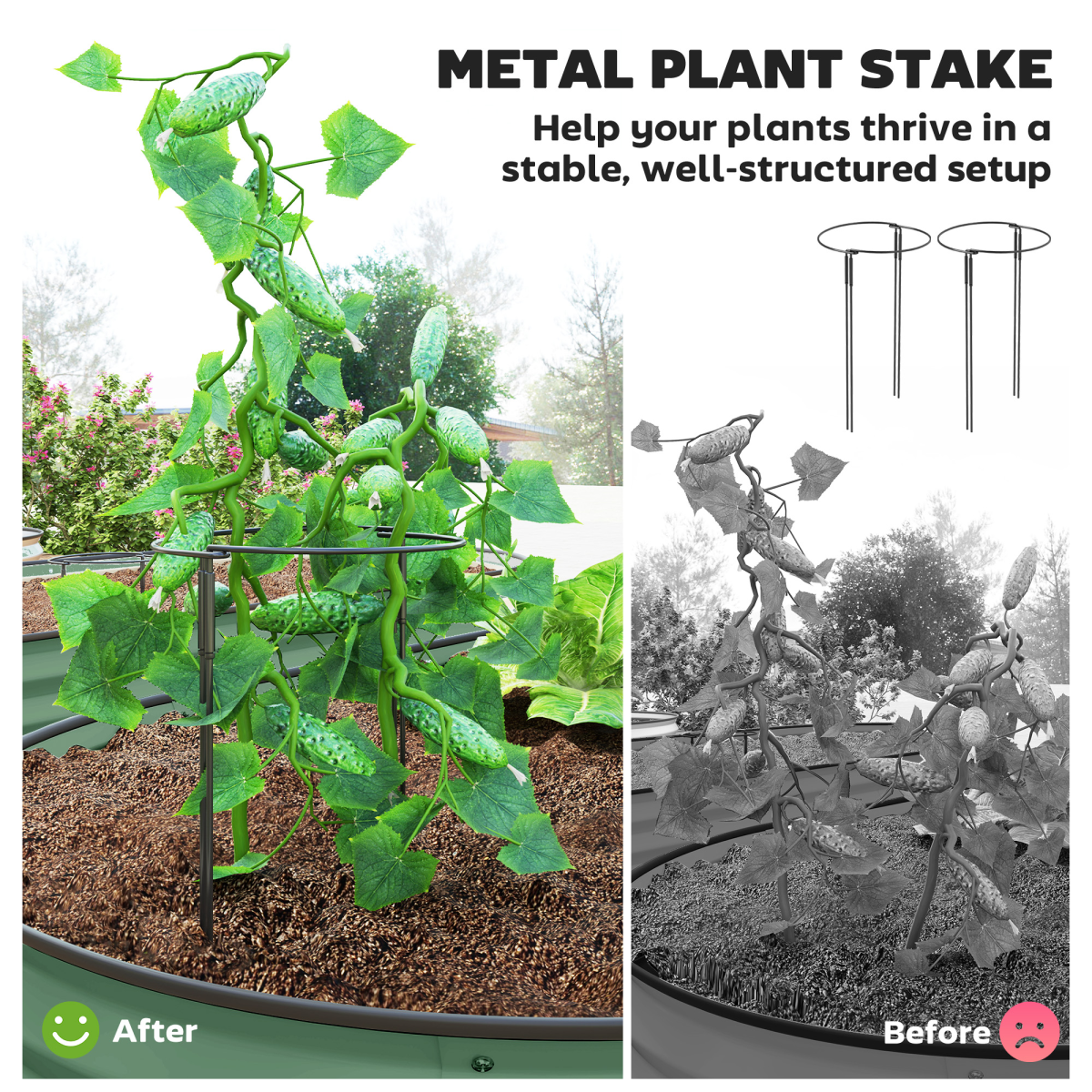 Durable Galvanised Steel Raised Garden Planters - Set of 2 for Maximum Growth