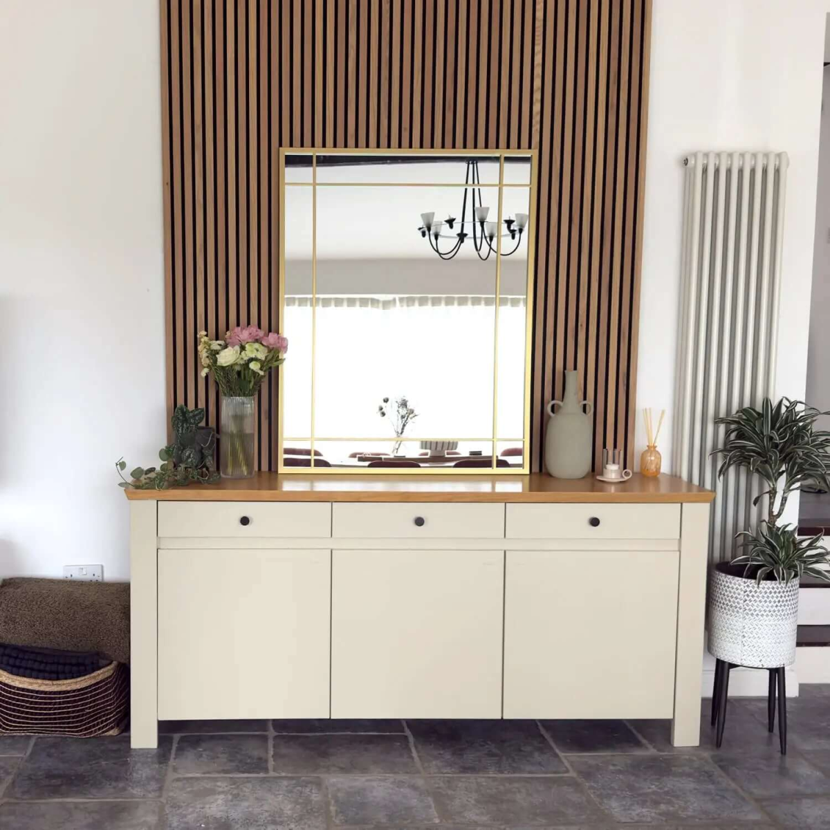 Aimi Gold Metal Window Mirror - Elegant 120cm x 95cm Statement Piece
