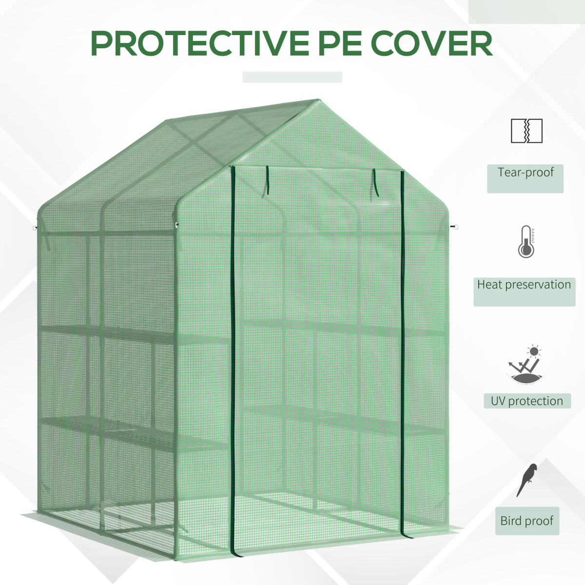Portable Outdoor Greenhouse with Shelves - Year-Round Growing Solution