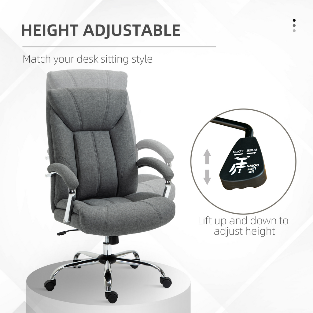 High Back Home Office Chair Computer Desk Chair w/ Arm, Swivel Wheels, Grey