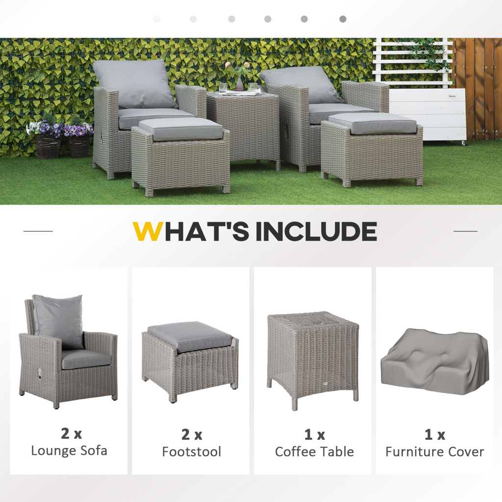 2 Seater Outdoor PE Rattan Patio Furniture TableOlefin Cushion