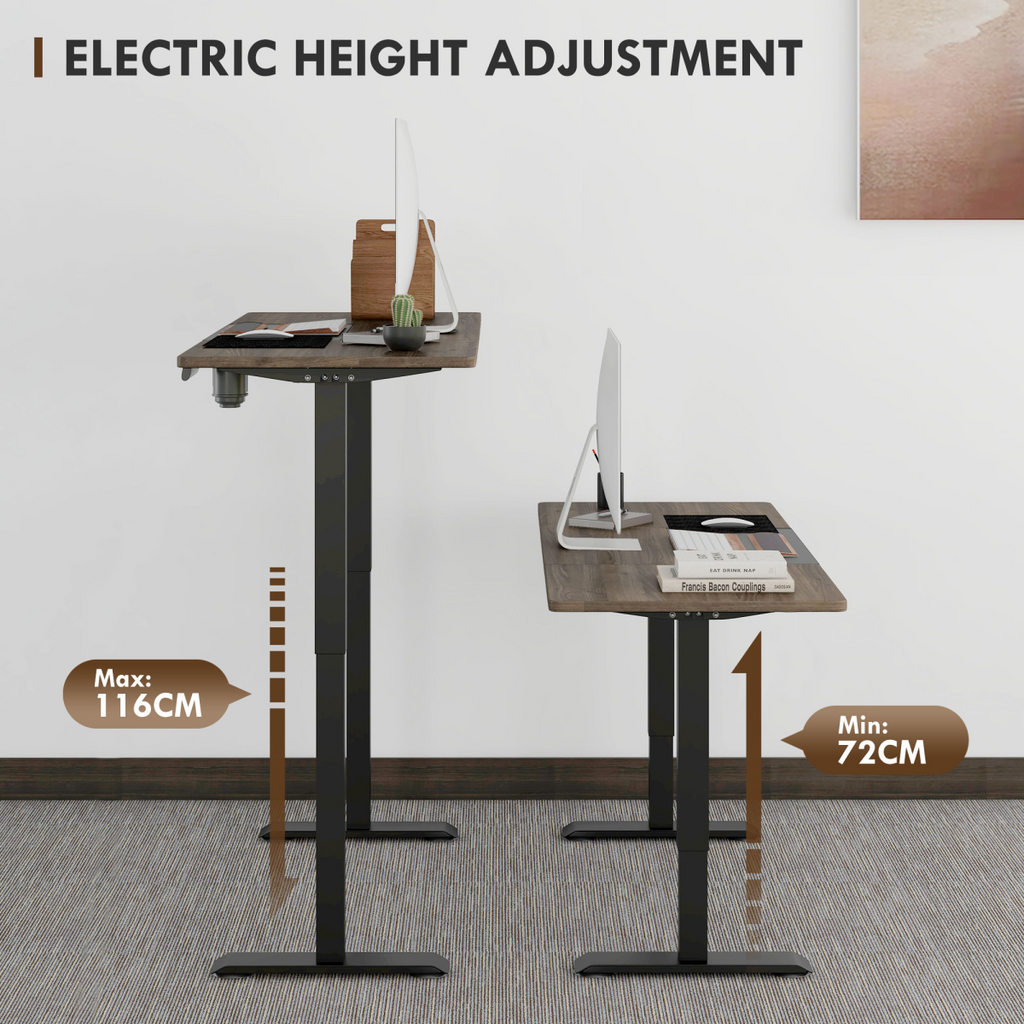Height Adjustable Electric Standing with 4 Memory Preset Black Vinsetto