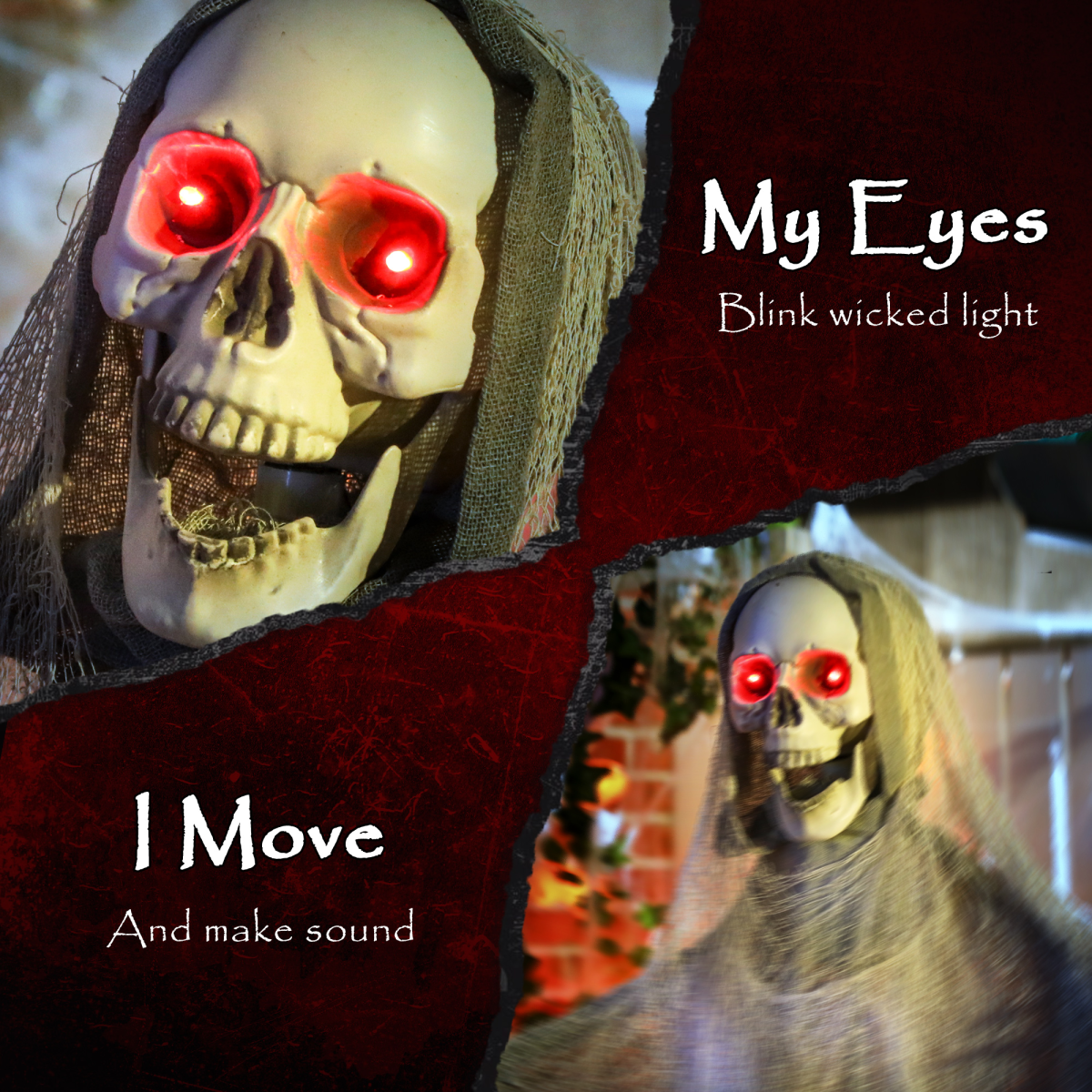 Outsunny 183 cm Life Size Scary Halloween Decorations, Battery Operated